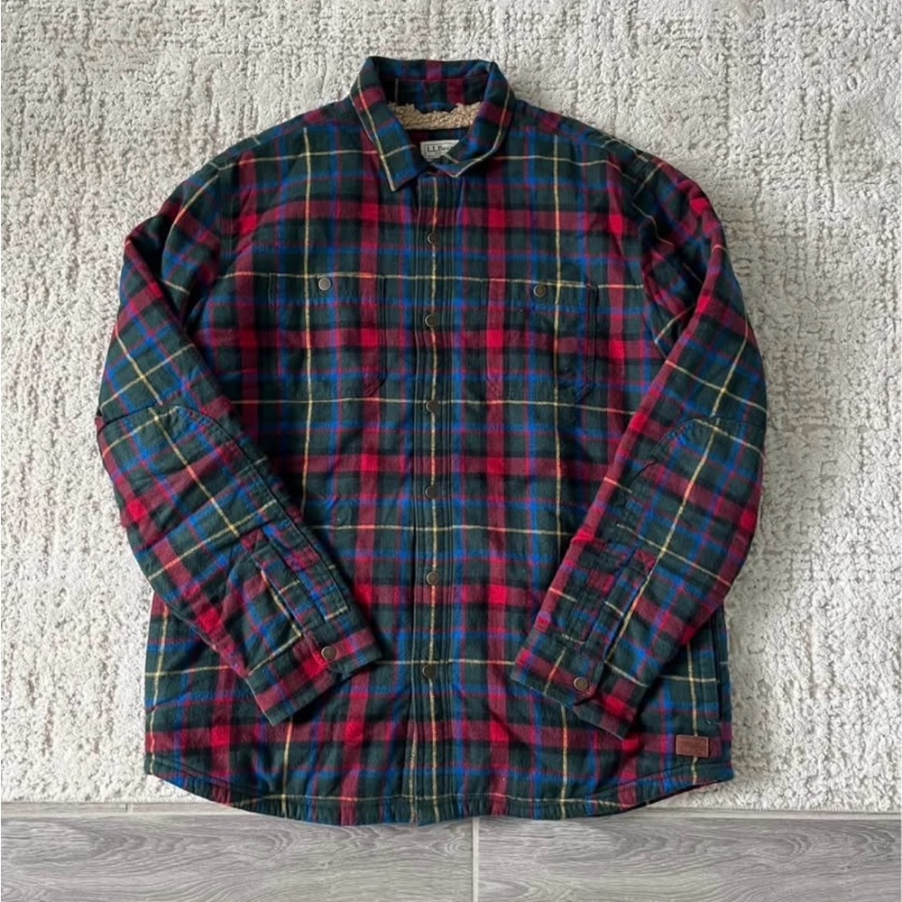 L.L. Bean Full Snap Fleece Lined Shirt/Jacket